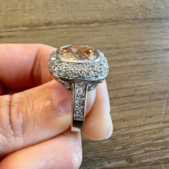 Premier Designs Cushion Cut Champagne Colored Ring - Picture 8 of 11